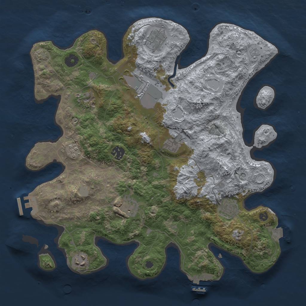 Rust Map: Procedural Map, Size: 3500, Seed: 1484586139, 17 Monuments