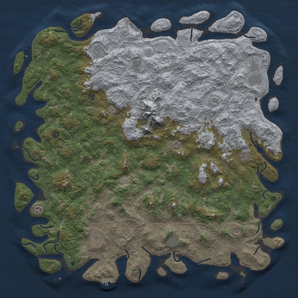 Rust Map: Procedural Map, Size: 6000, Seed: 18436572, 18 Monuments