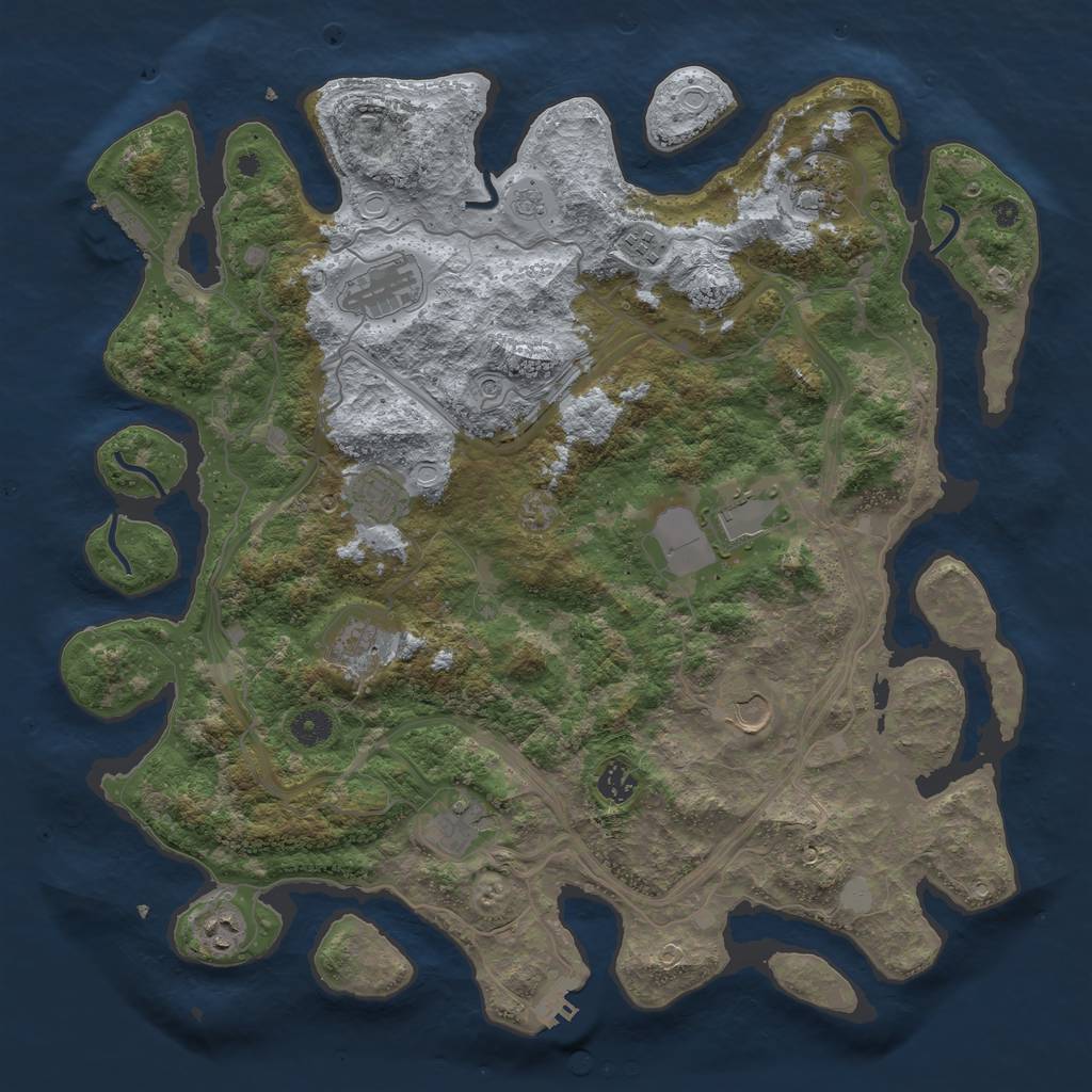 Rust Map: Procedural Map, Size: 4250, Seed: 625266932, 17 Monuments