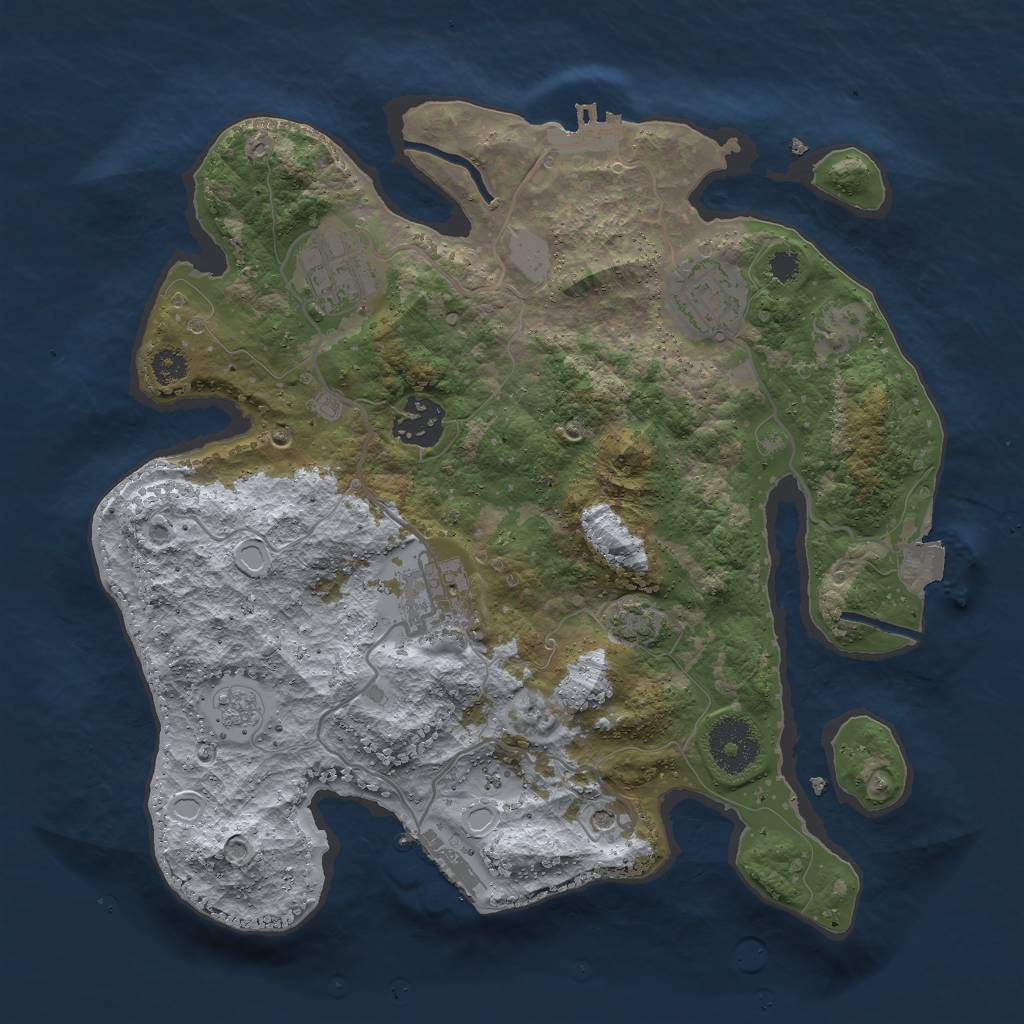 Rust Map: Procedural Map, Size: 3000, Seed: 156736452, 12 Monuments