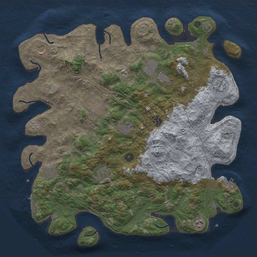 Rust Map: Procedural Map, Size: 4300, Seed: 1113, 18 Monuments
