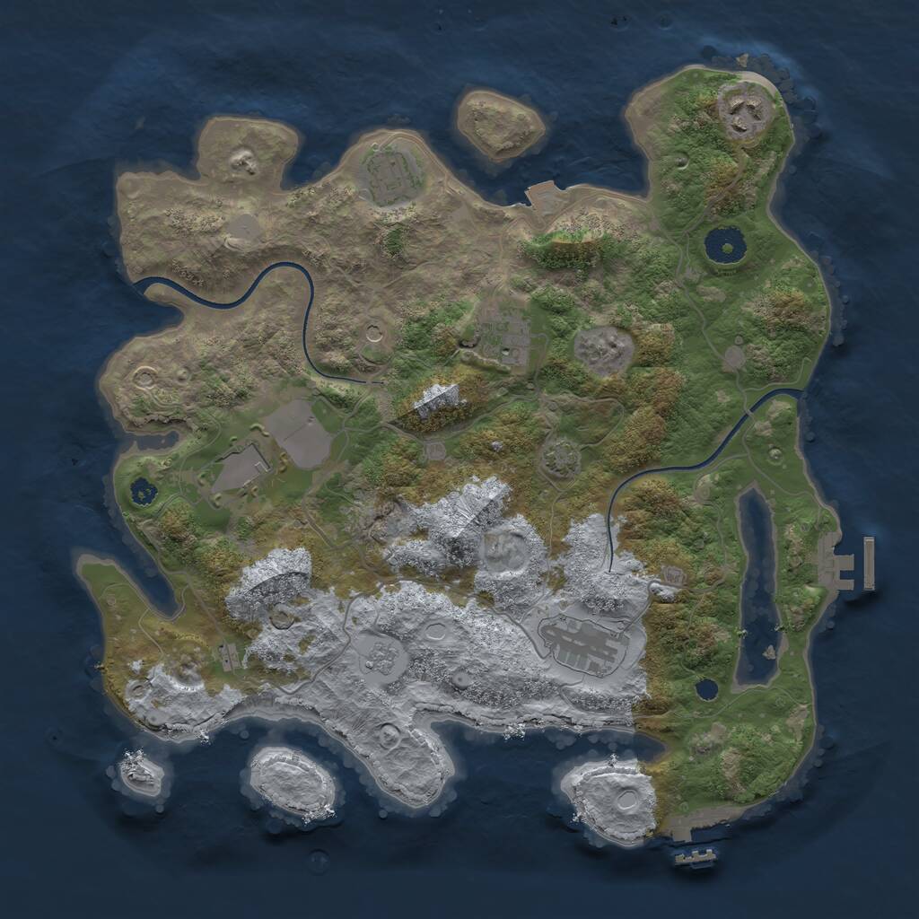 Rust Map: Procedural Map, Size: 3500, Seed: 16656119, 11 Monuments