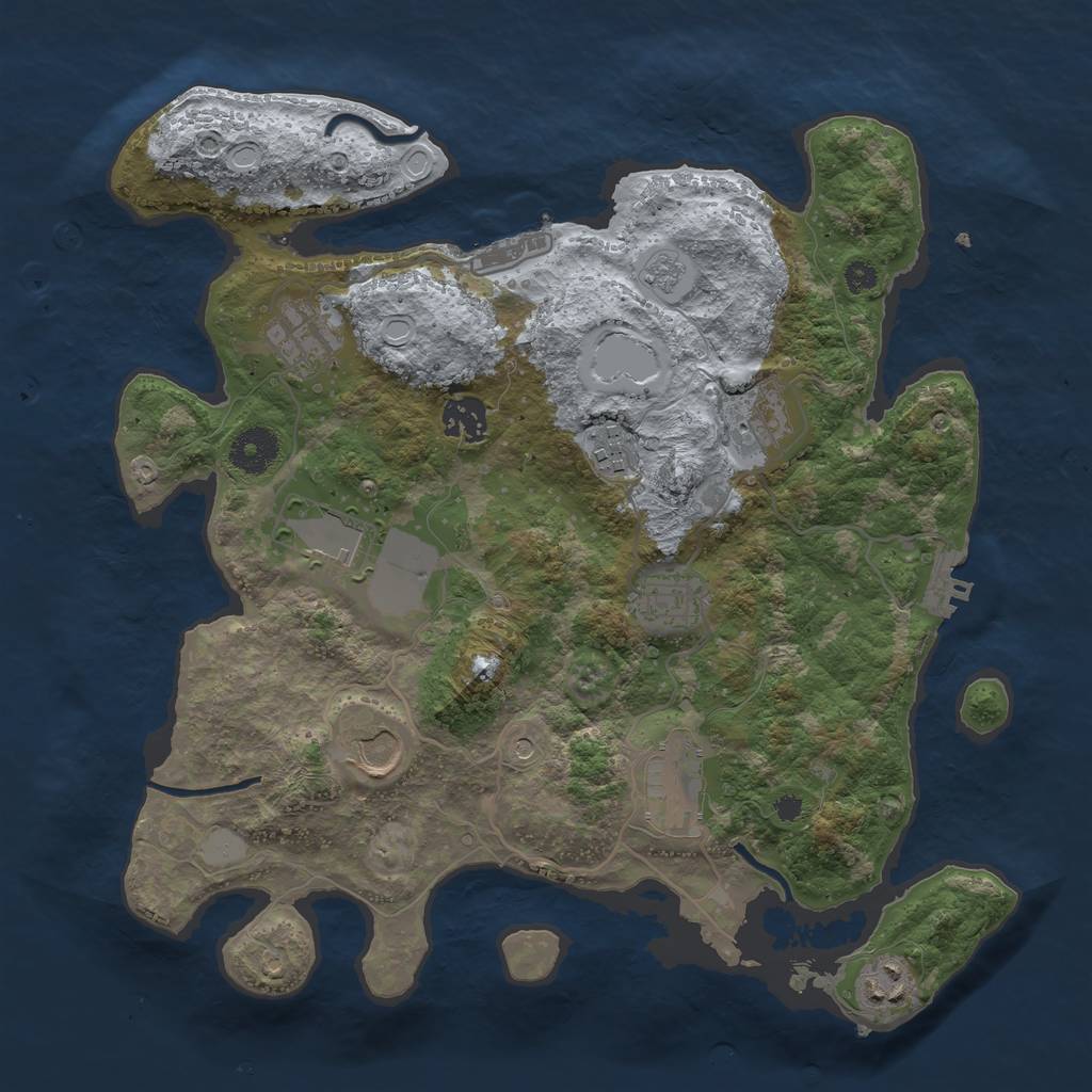 Rust Map: Procedural Map, Size: 3500, Seed: 19460431, 16 Monuments