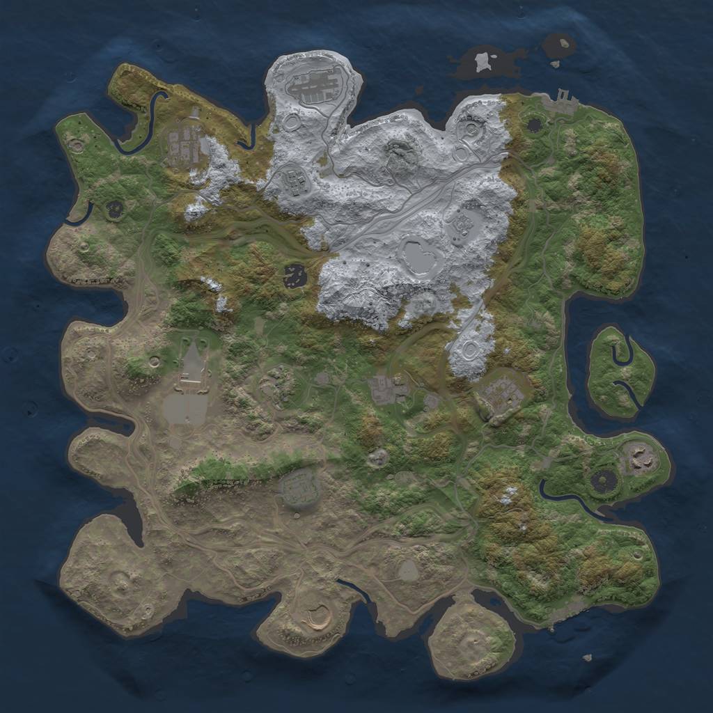 Rust Map: Procedural Map, Size: 4250, Seed: 289111379, 20 Monuments