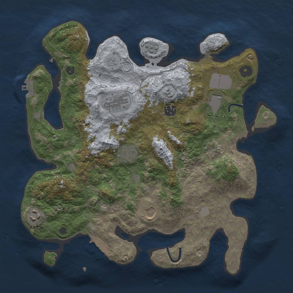 Rust Map: Procedural Map, Size: 3500, Seed: 4159426, 15 Monuments