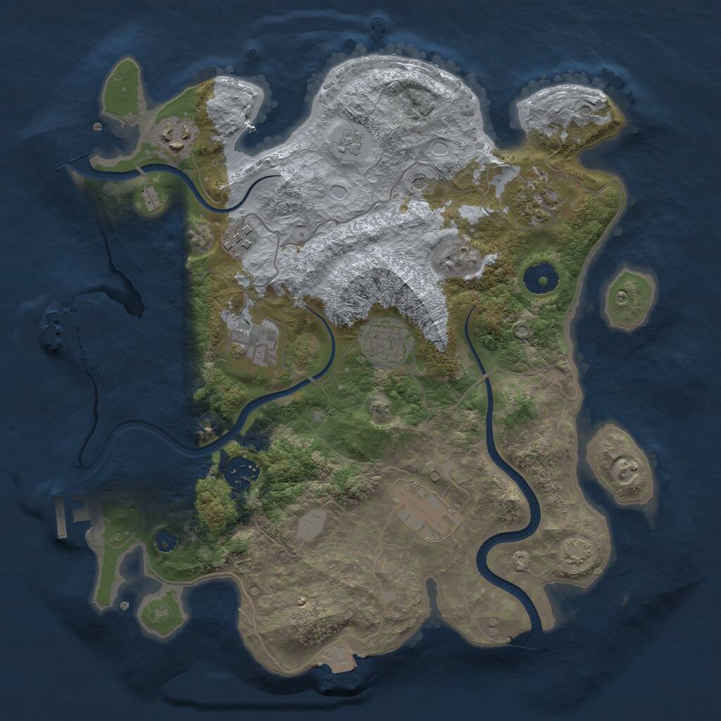 Rust Map: Procedural Map, Size: 3300, Seed: 1417, 13 Monuments