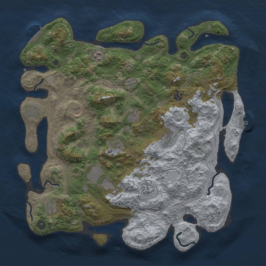 Rust Map: Procedural Map, Size: 4250, Seed: 1166739855, 20 Monuments
