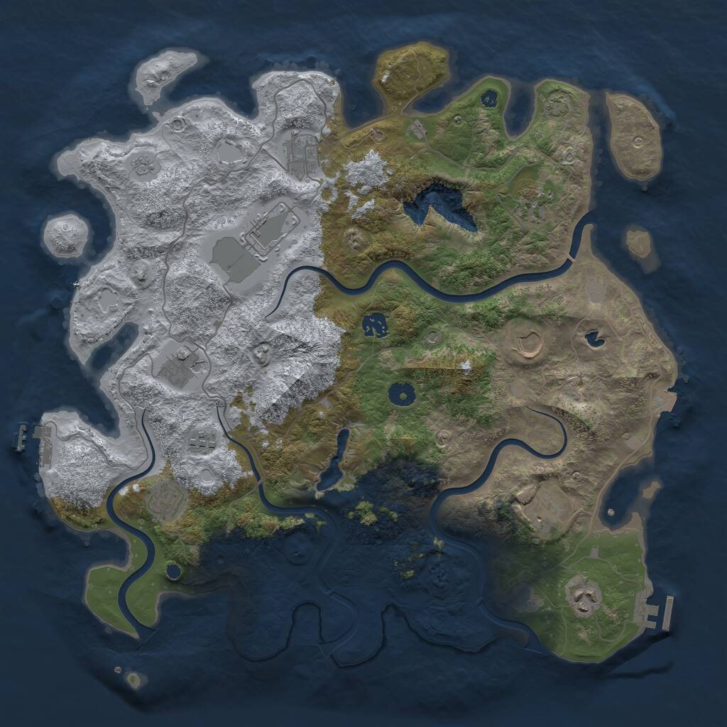 Rust Map: Procedural Map, Size: 4200, Seed: 2423, 16 Monuments