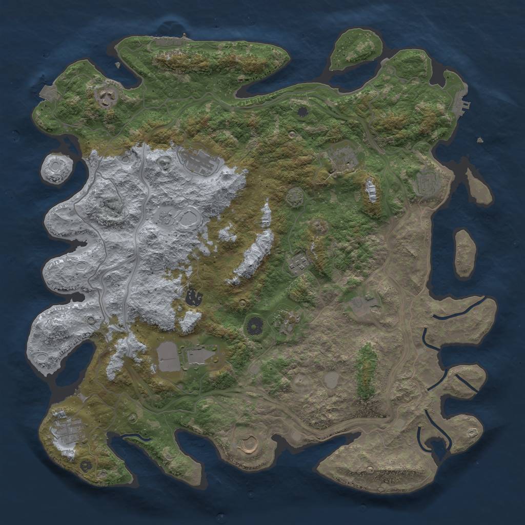 Rust Map: Procedural Map, Size: 4500, Seed: 1979301813, 19 Monuments