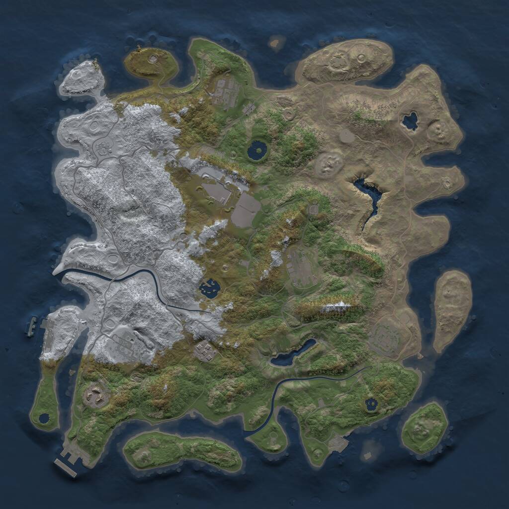 Rust Map: Procedural Map, Size: 4000, Seed: 1169, 14 Monuments