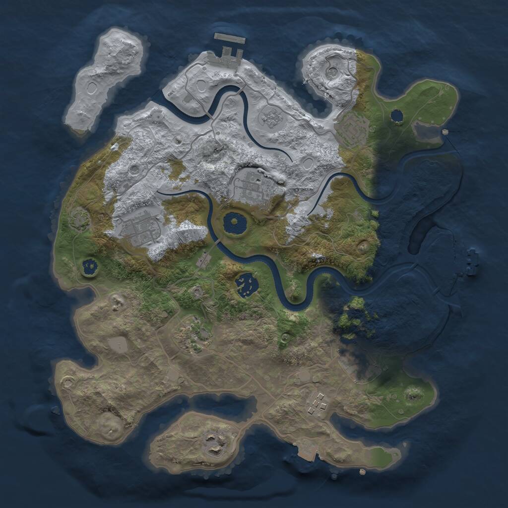 Rust Map: Procedural Map, Size: 3300, Seed: 112, 14 Monuments