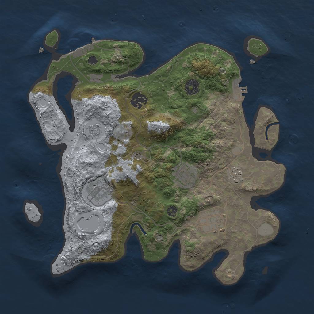 Rust Map: Procedural Map, Size: 3000, Seed: 11079272, 12 Monuments