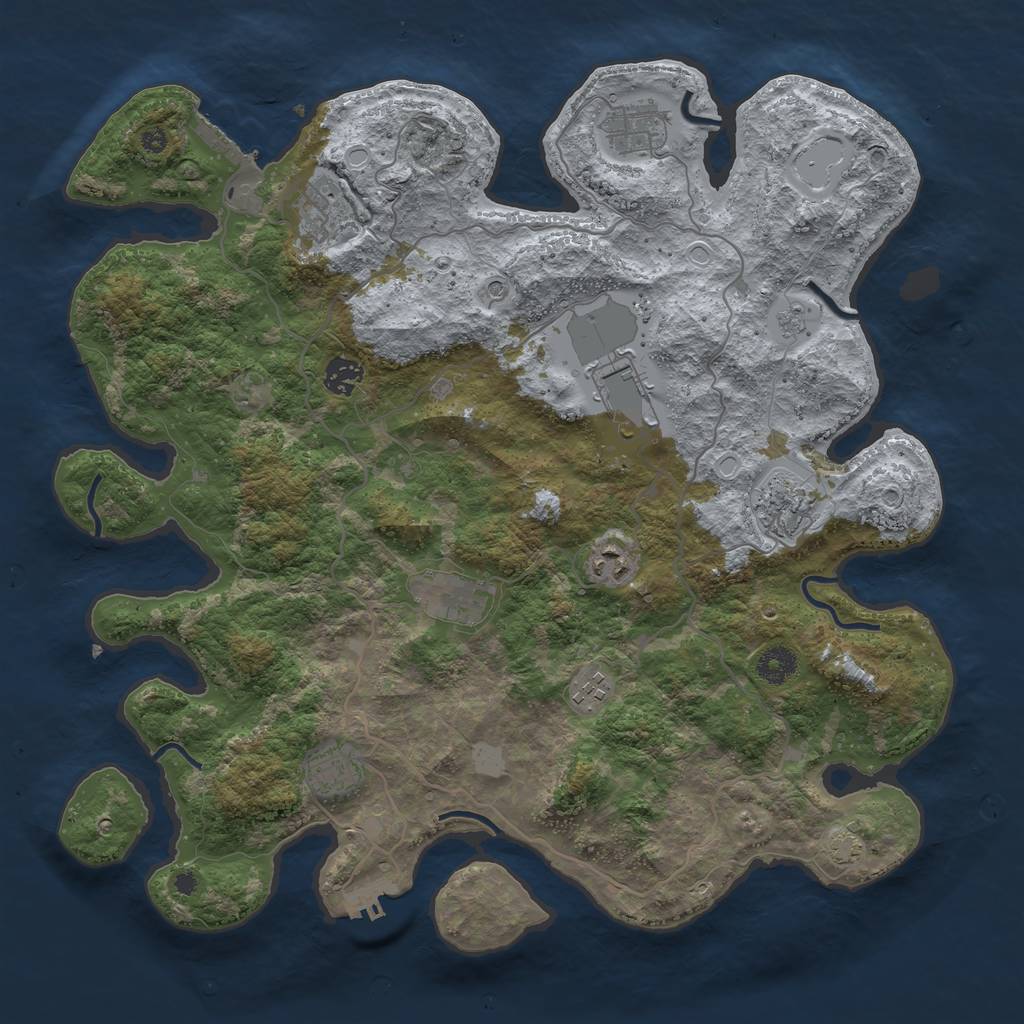 Rust Map: Procedural Map, Size: 4000, Seed: 23900, 17 Monuments
