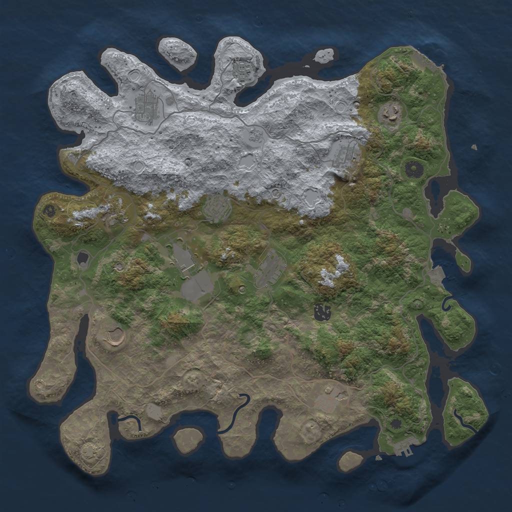 Rust Map: Procedural Map, Size: 4200, Seed: 2014941522, 19 Monuments