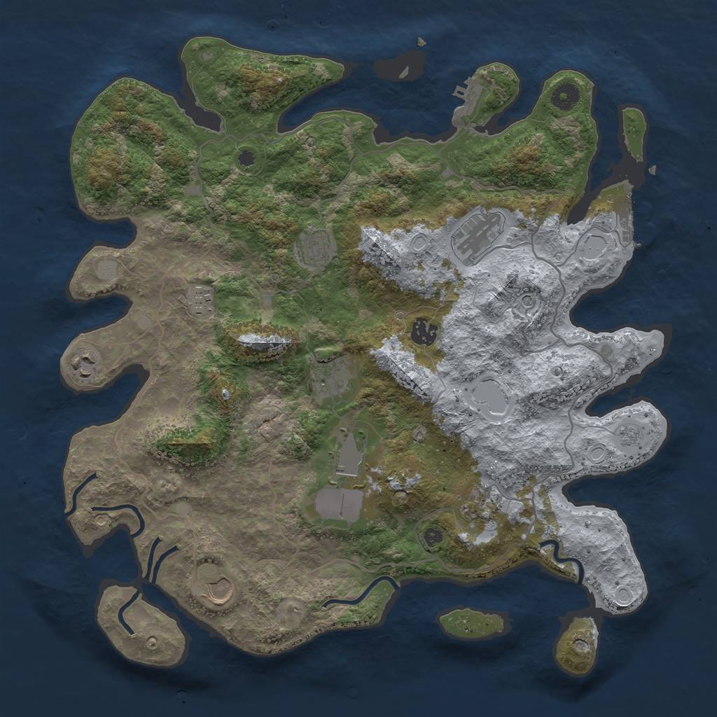 Rust Map: Procedural Map, Size: 4000, Seed: 1528297368, 18 Monuments