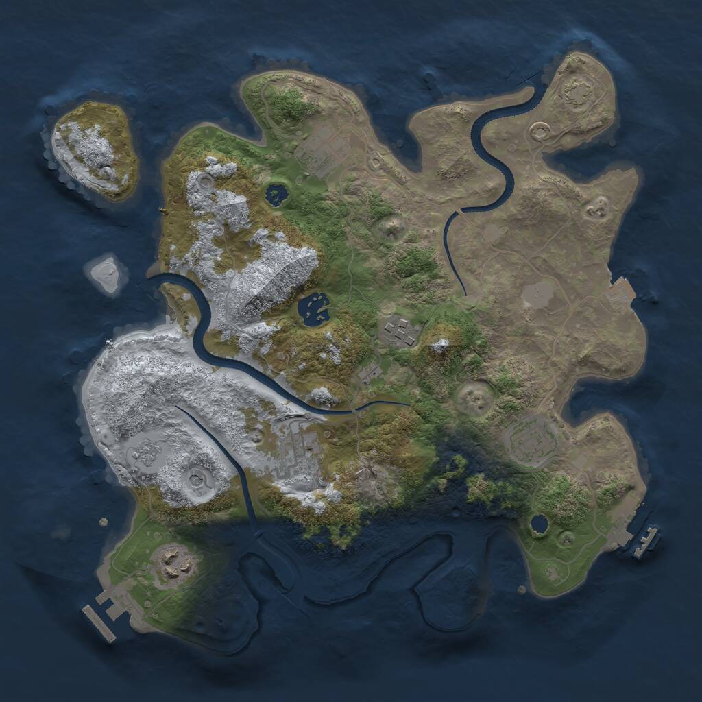 Rust Map: Procedural Map, Size: 3200, Seed: 1356329528, 12 Monuments