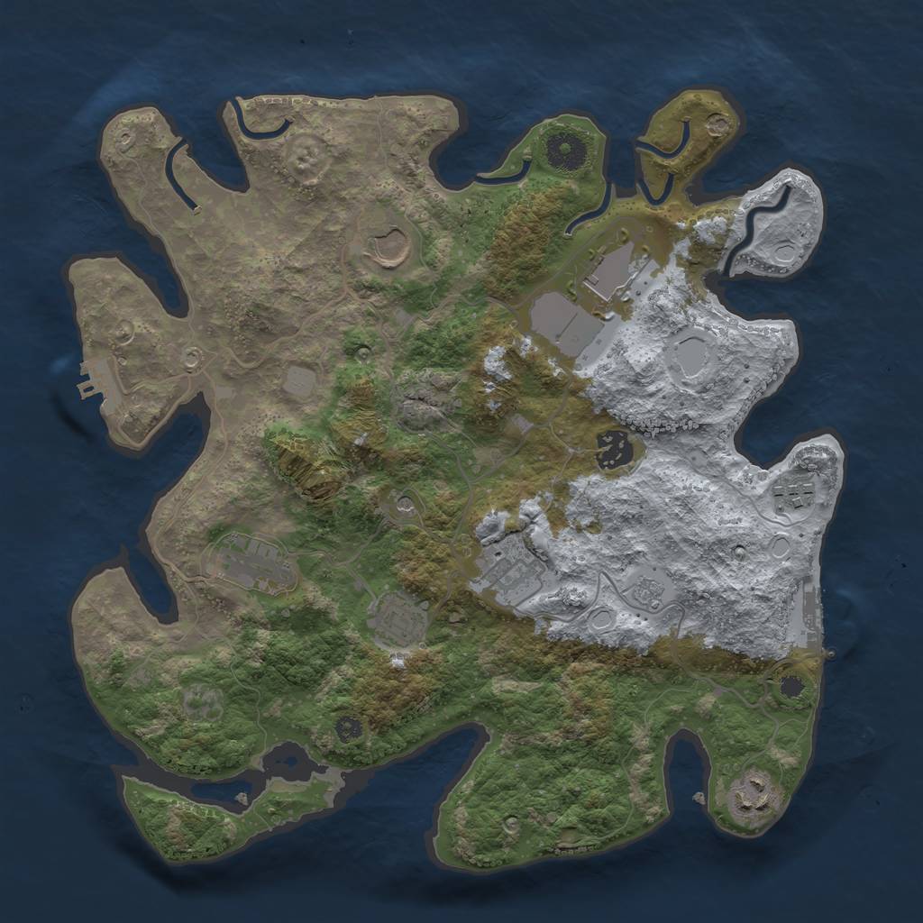 Rust Map: Procedural Map, Size: 3500, Seed: 65478200, 15 Monuments