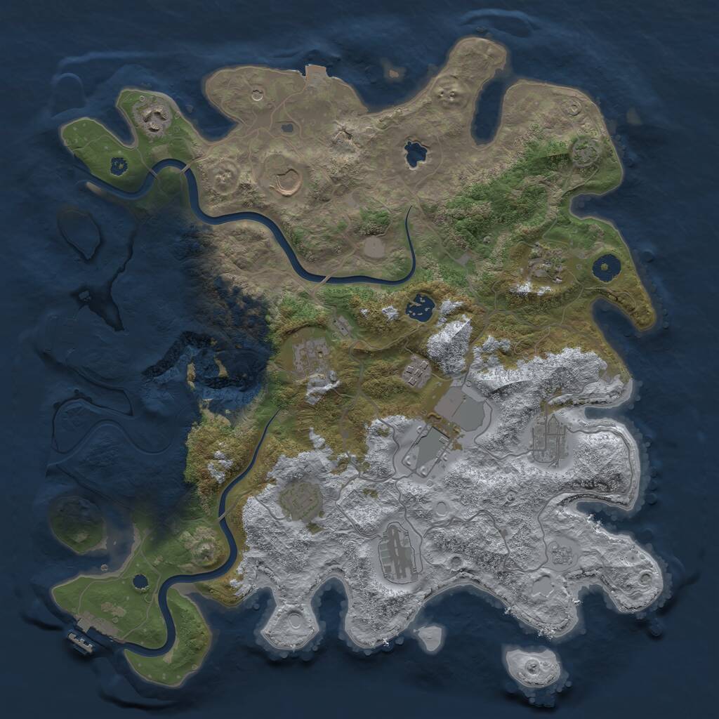 Rust Map: Procedural Map, Size: 4000, Seed: 1850038953, 16 Monuments