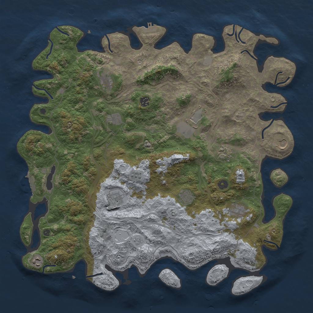 Rust Map: Procedural Map, Size: 4700, Seed: 6158369, 18 Monuments