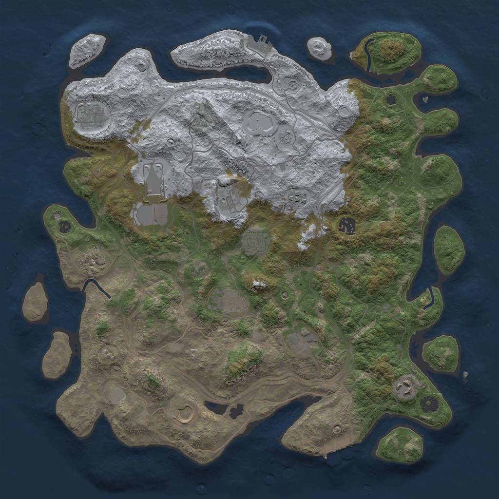 Rust Map: Procedural Map, Size: 4250, Seed: 936861602, 18 Monuments