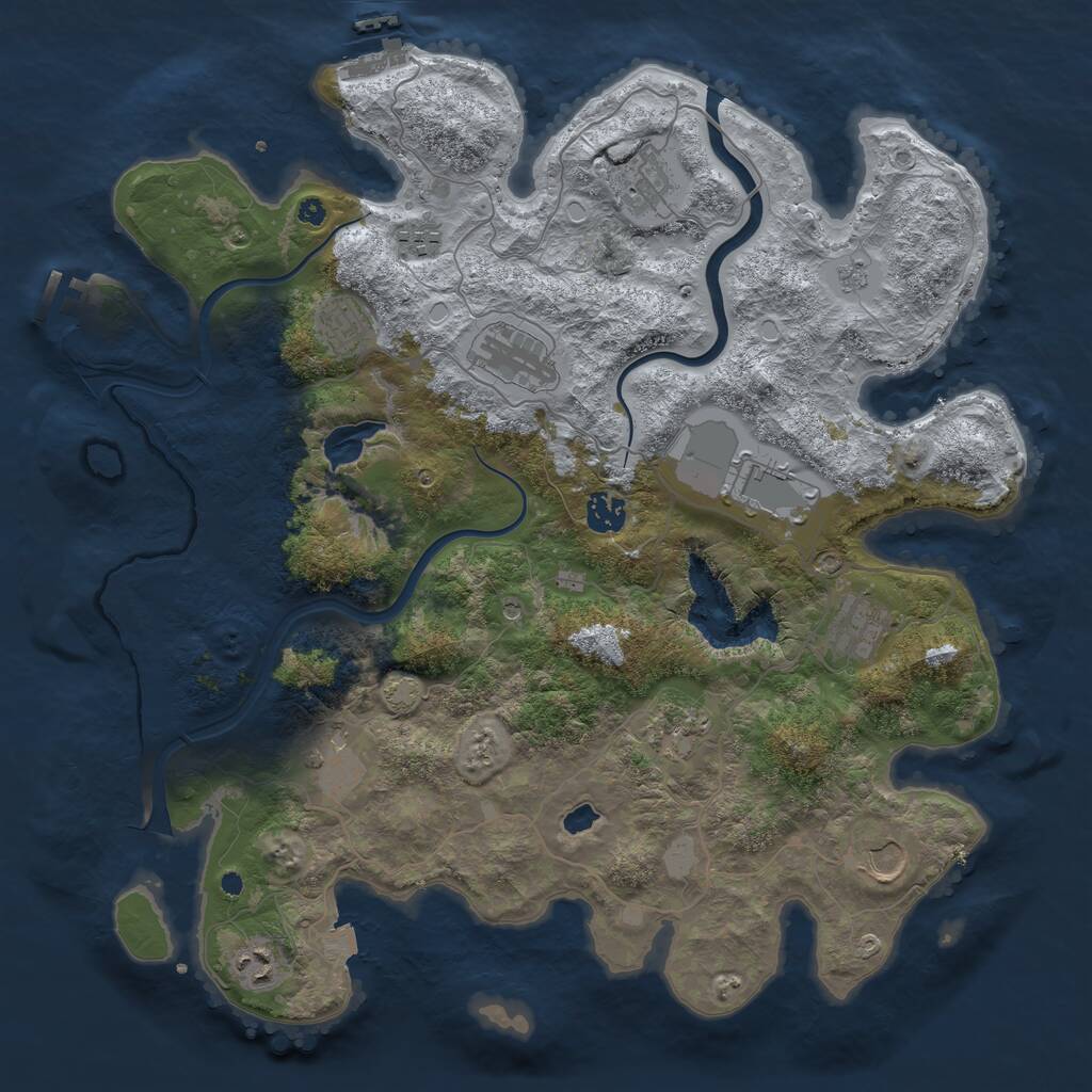Rust Map: Procedural Map, Size: 4000, Seed: 19990928, 17 Monuments