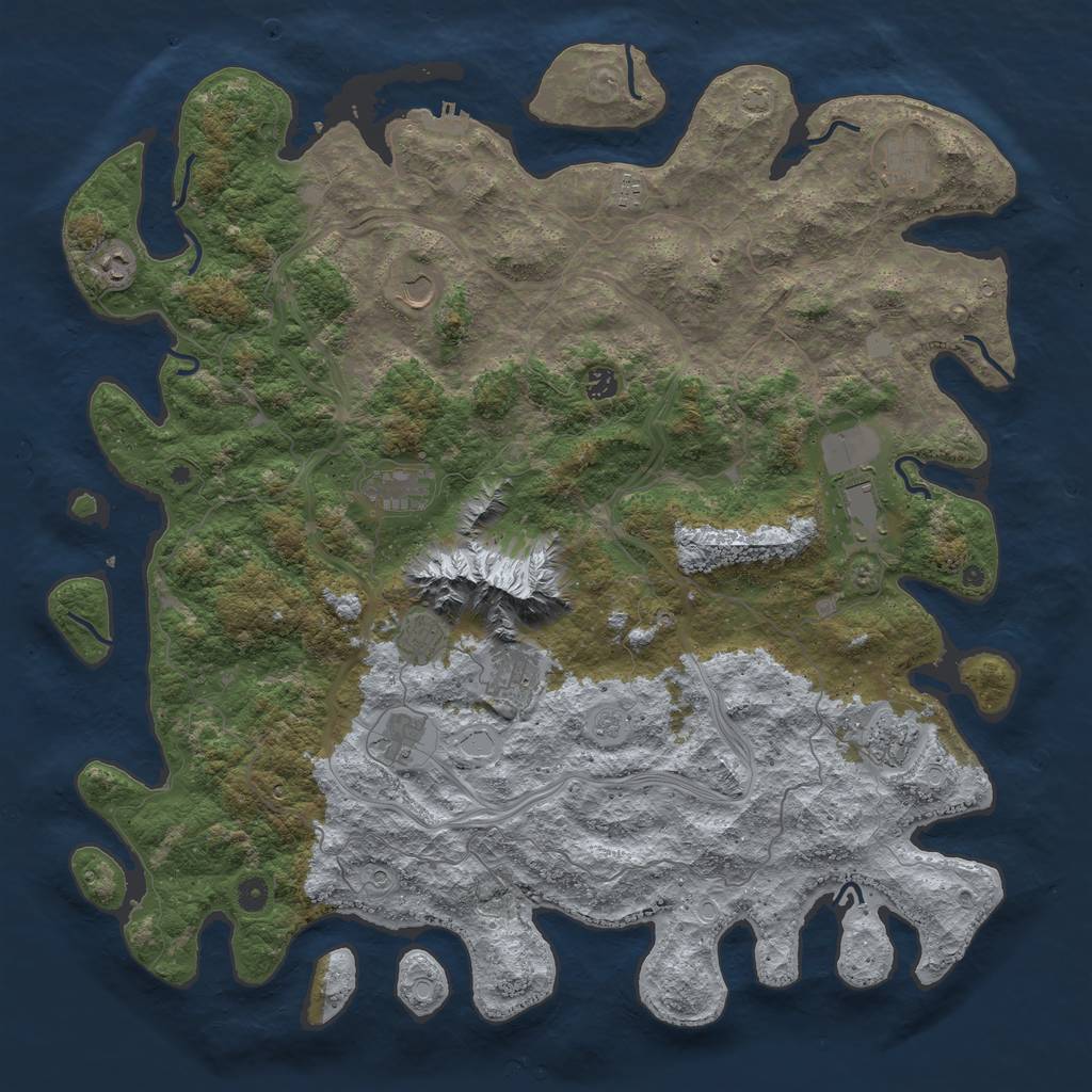 Rust Map: Procedural Map, Size: 5000, Seed: 290248978, 18 Monuments