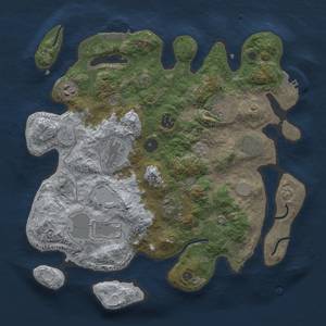 Thumbnail Rust Map: Procedural Map, Size: 3500, Seed: 27779559, 15 Monuments