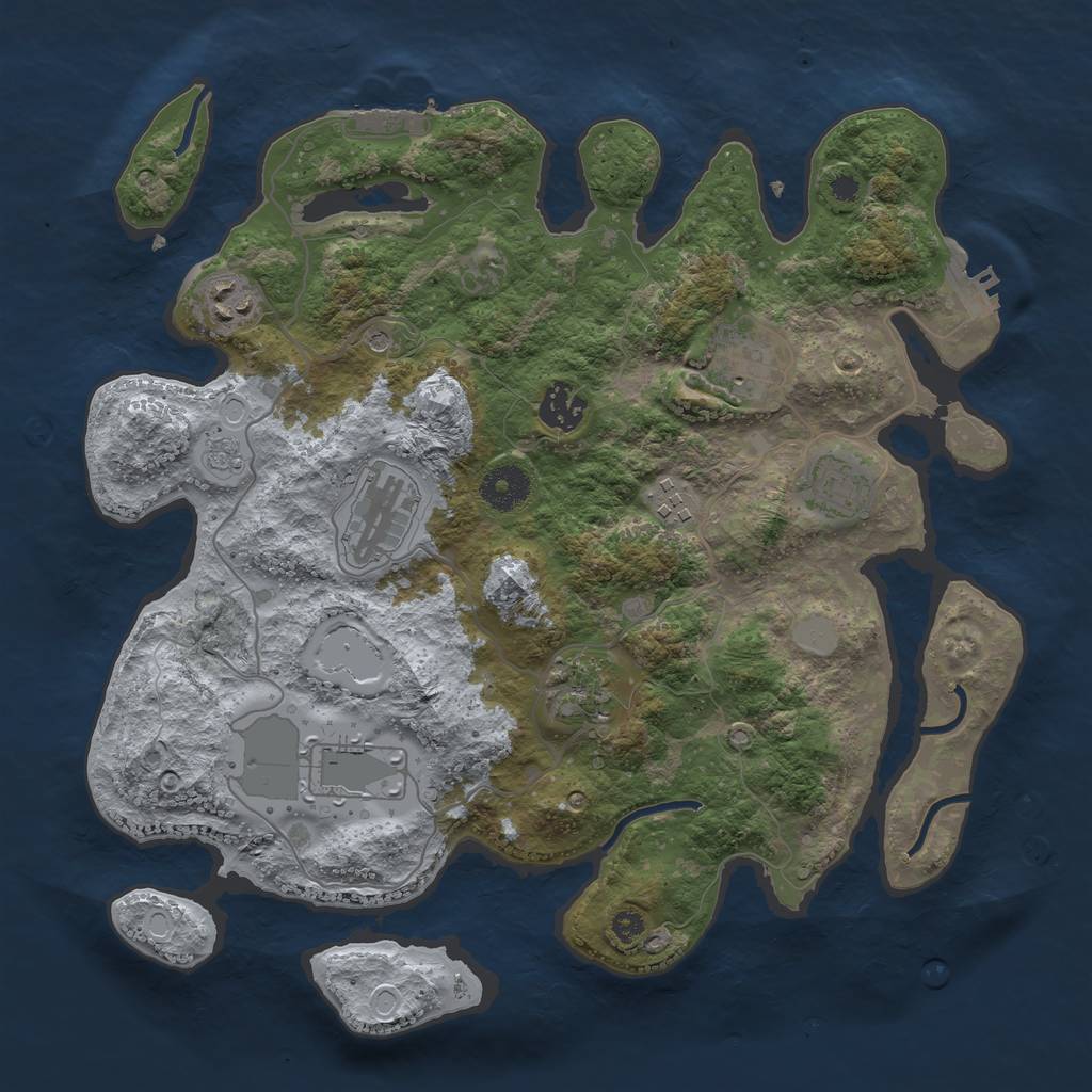 Rust Map: Procedural Map, Size: 3500, Seed: 27779559, 15 Monuments