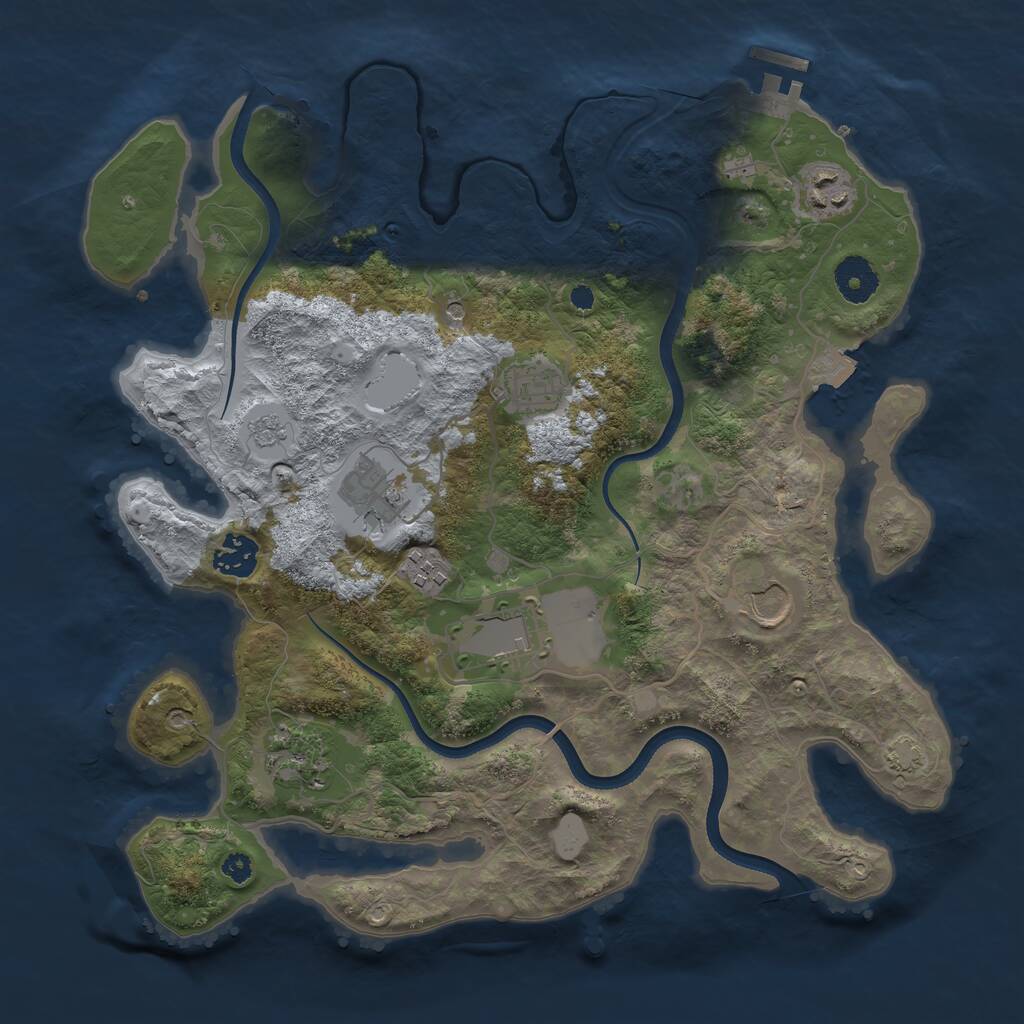 Rust Map: Procedural Map, Size: 3500, Seed: 807348361, 13 Monuments