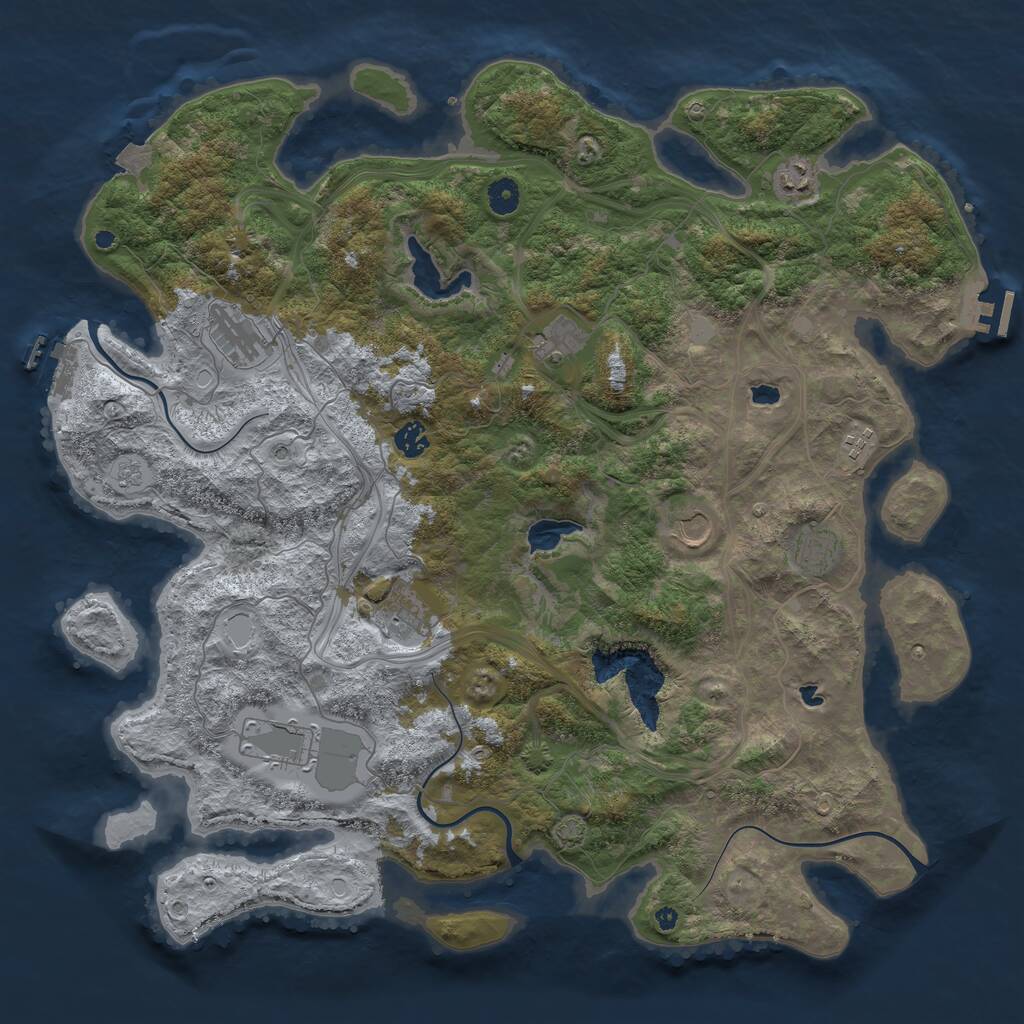 Rust Map: Procedural Map, Size: 4500, Seed: 8132445, 15 Monuments
