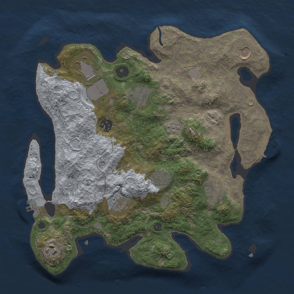 Rust Map: Procedural Map, Size: 3500, Seed: 1757766248, 16 Monuments