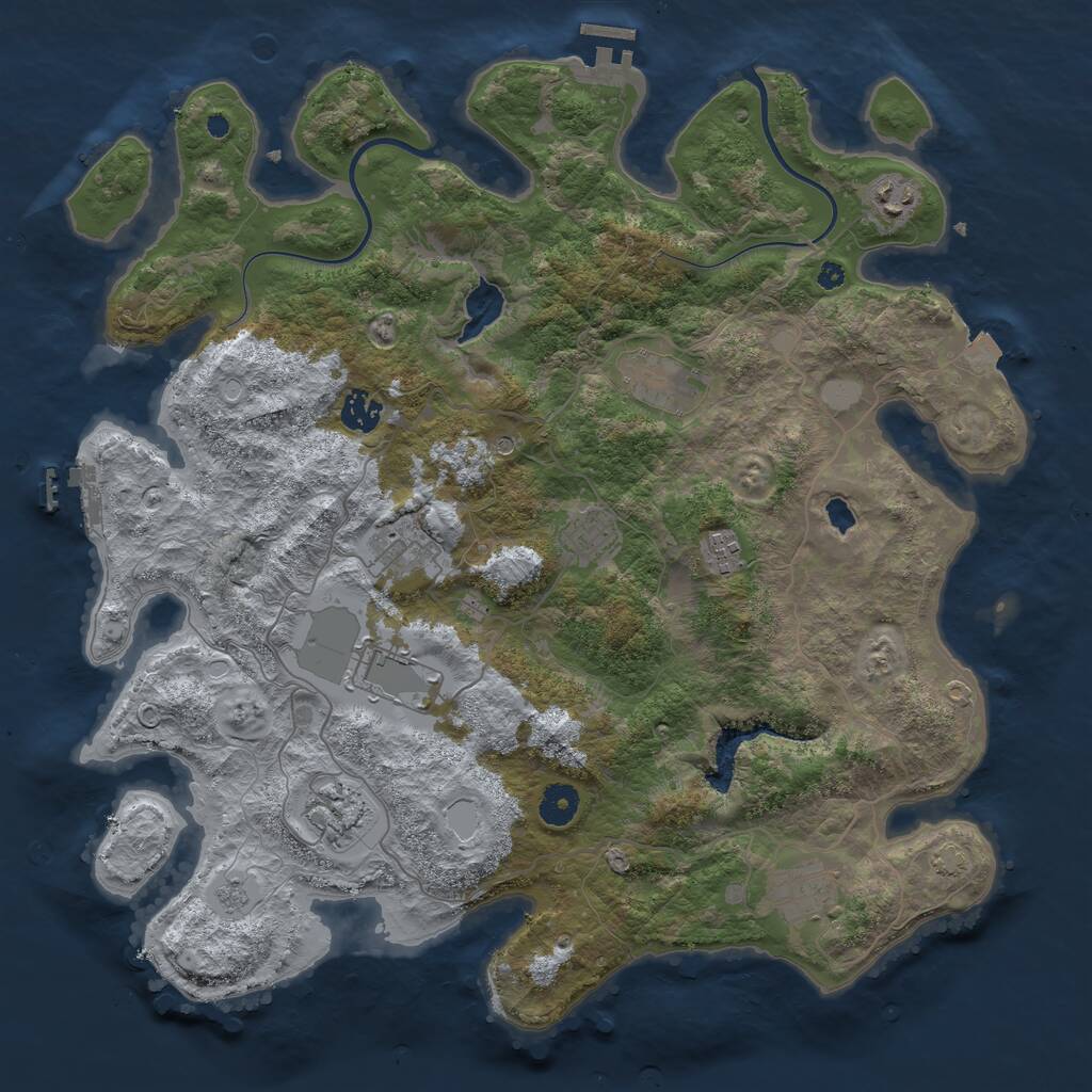 Rust Map: Procedural Map, Size: 4000, Seed: 174353322, 15 Monuments