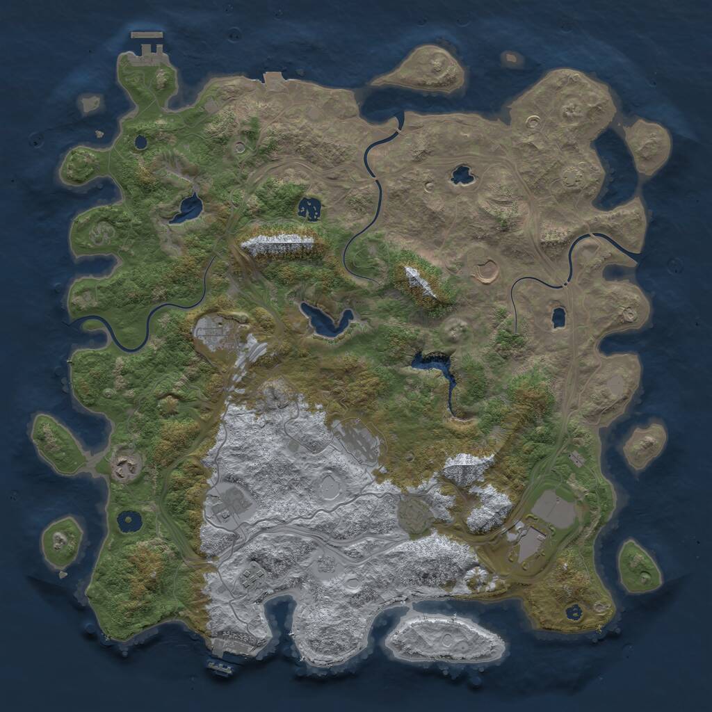 Rust Map: Procedural Map, Size: 4500, Seed: 1897642133, 15 Monuments