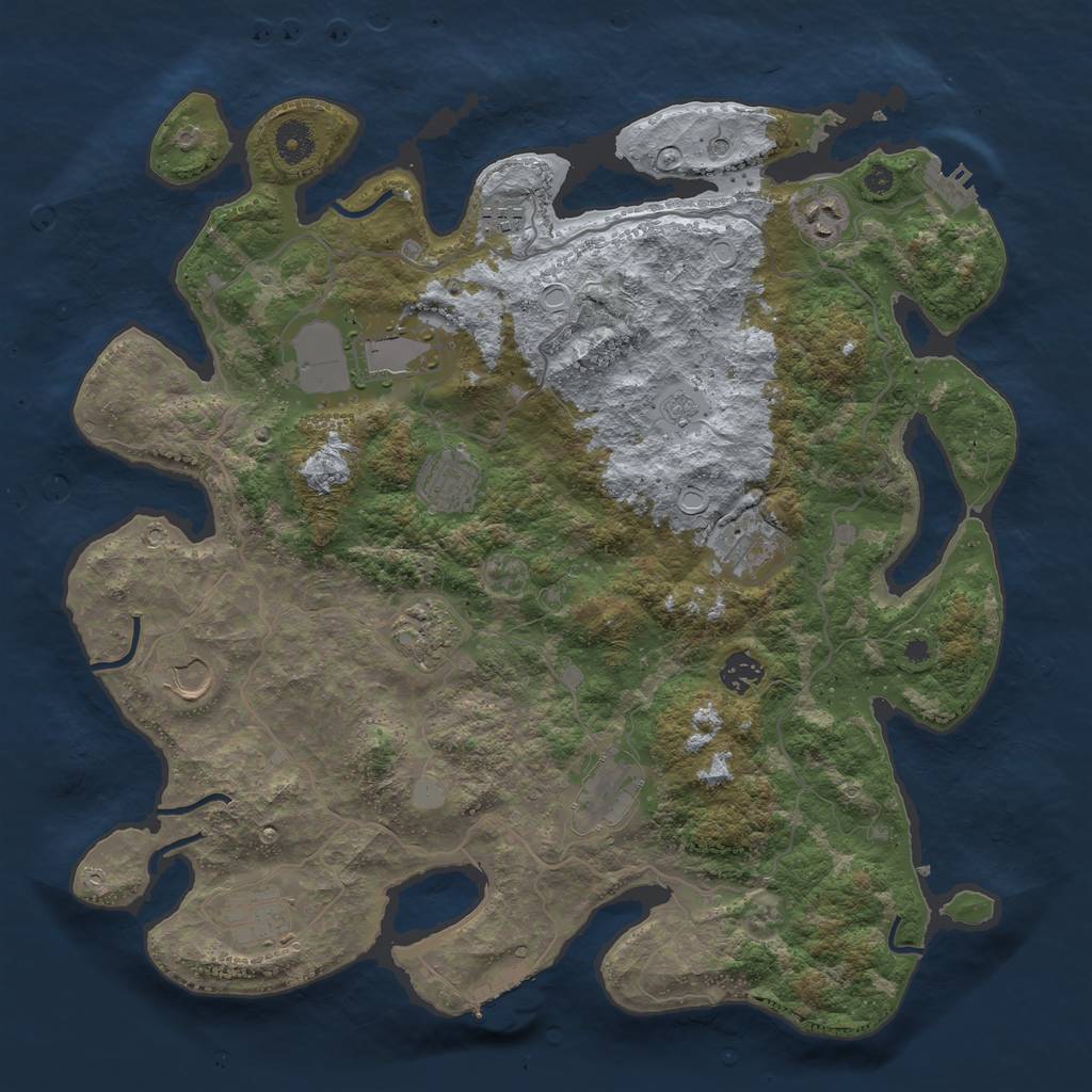 Rust Map: Procedural Map, Size: 4000, Seed: 12374, 17 Monuments