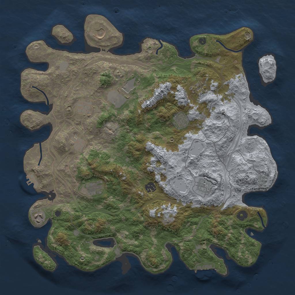 Rust Map: Procedural Map, Size: 4250, Seed: 1727462889, 20 Monuments