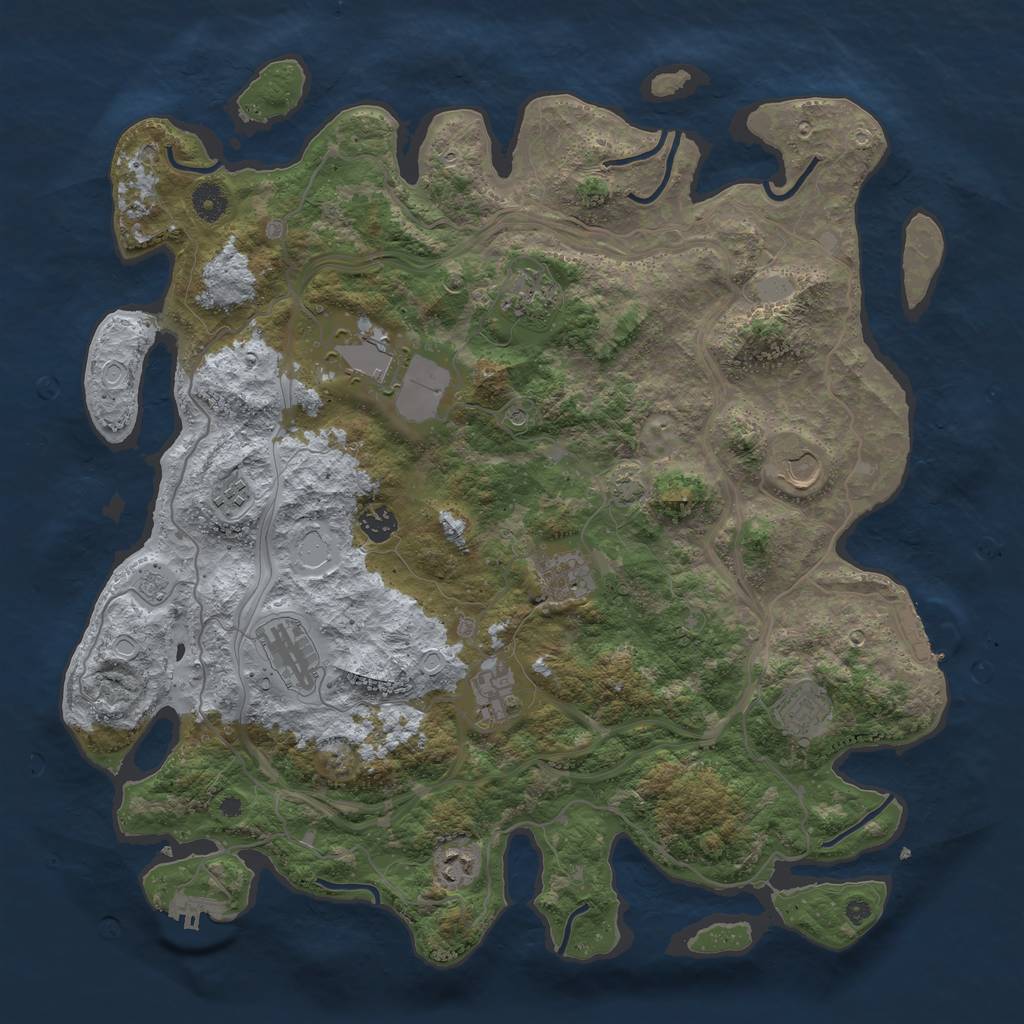 Rust Map: Procedural Map, Size: 4250, Seed: 1074979265, 18 Monuments