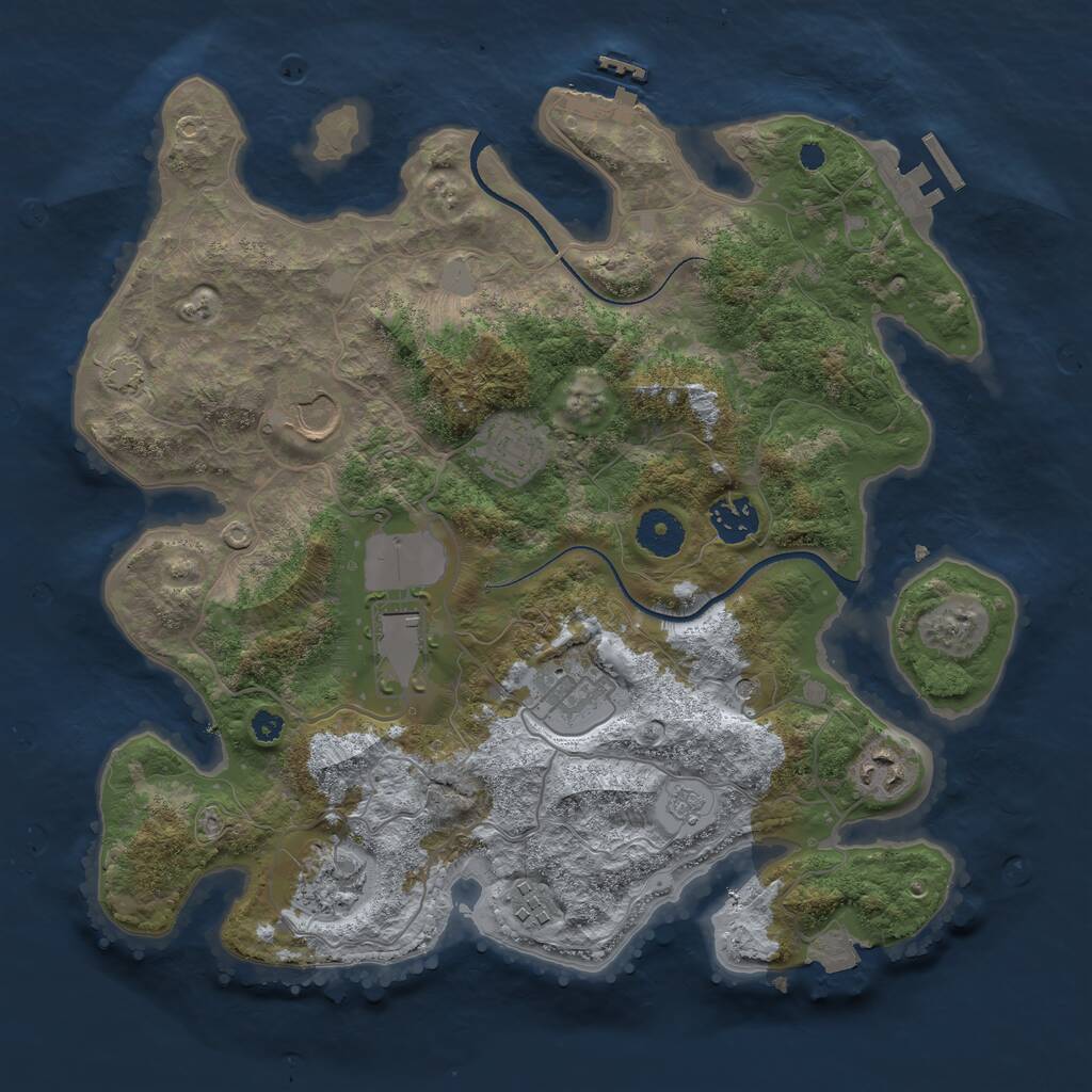 Rust Map: Procedural Map, Size: 3500, Seed: 89600597, 14 Monuments