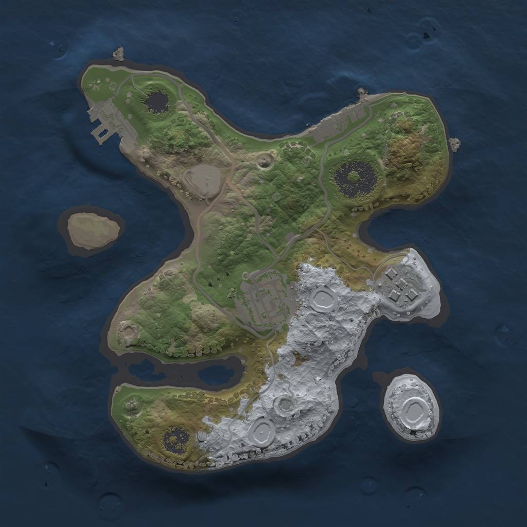 Rust Map: Procedural Map, Size: 2000, Seed: 340953, 9 Monuments