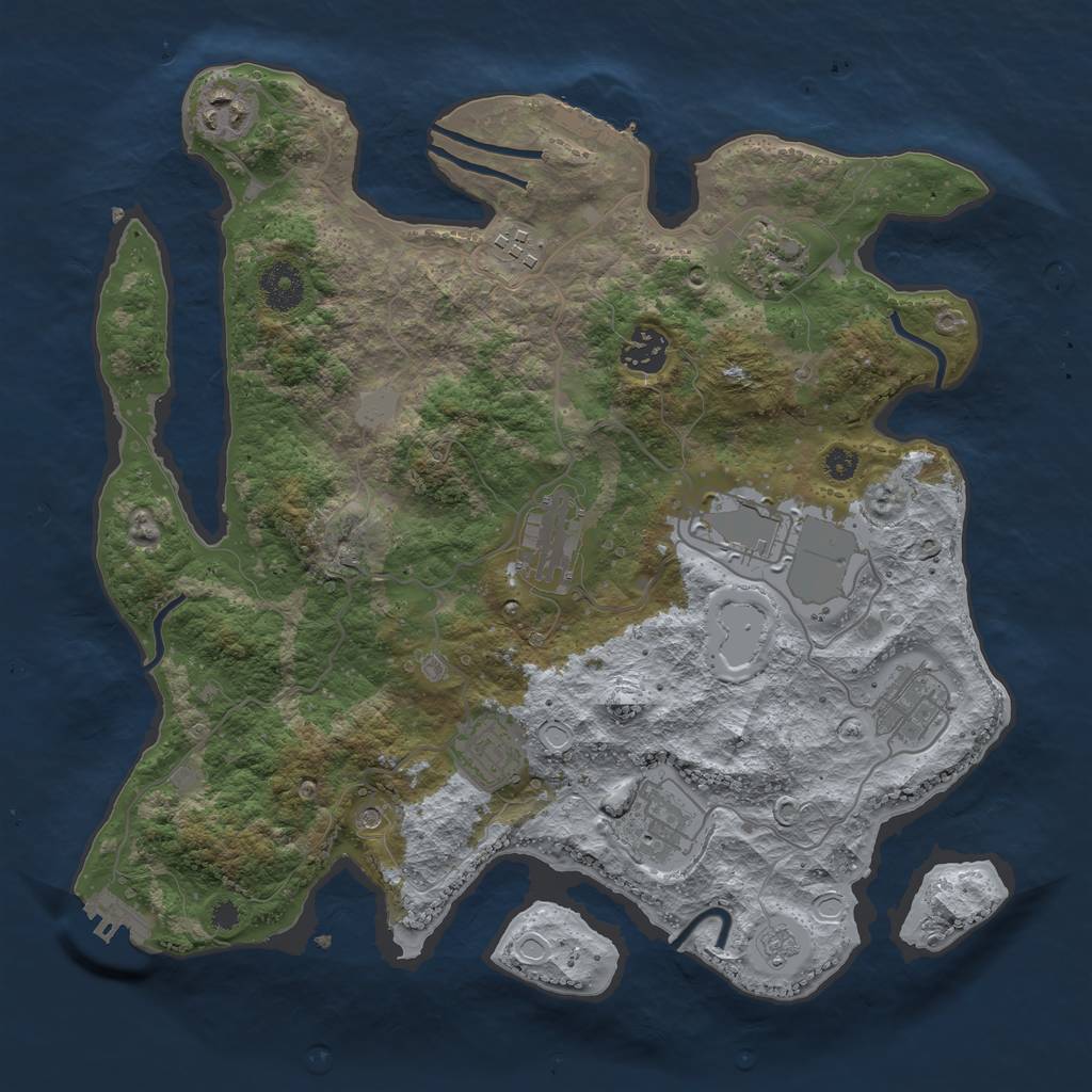 Rust Map: Procedural Map, Size: 3500, Seed: 2900, 16 Monuments