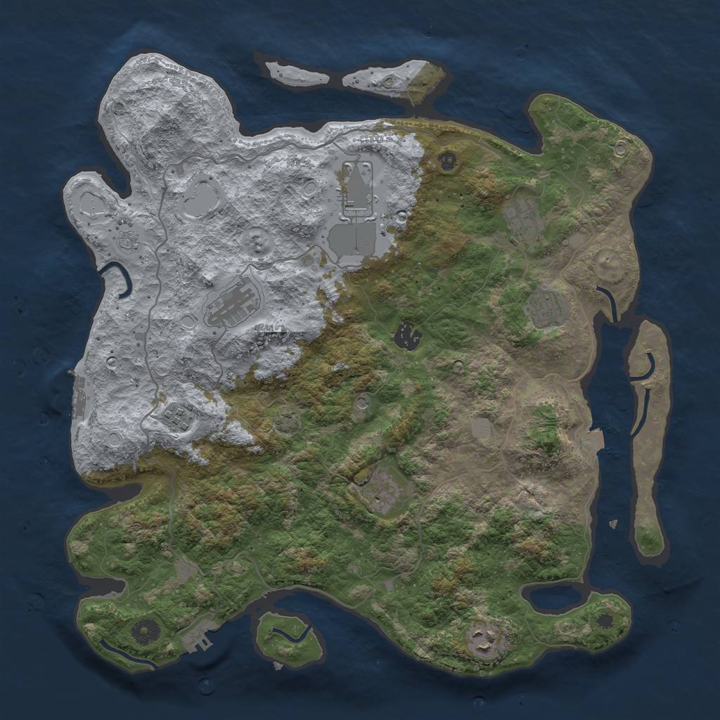 Rust Map: Procedural Map, Size: 4000, Seed: 1425634990, 16 Monuments