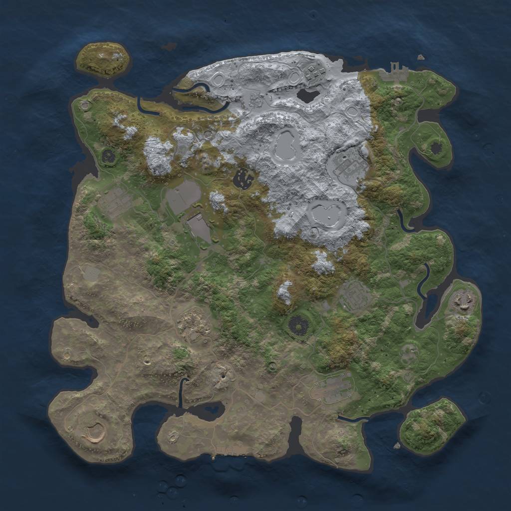 Rust Map: Procedural Map, Size: 3800, Seed: 92532034, 17 Monuments