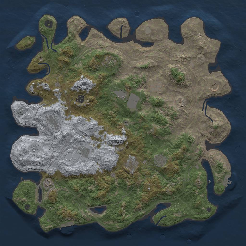 Rust Map: Procedural Map, Size: 4500, Seed: 1326682998, 20 Monuments