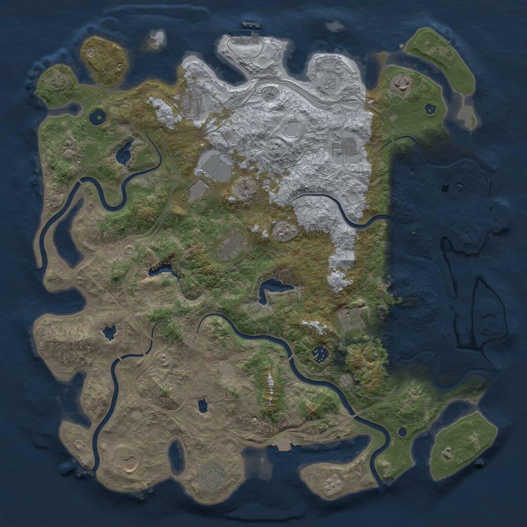Rust Map: Procedural Map, Size: 4800, Seed: 89433334, 17 Monuments