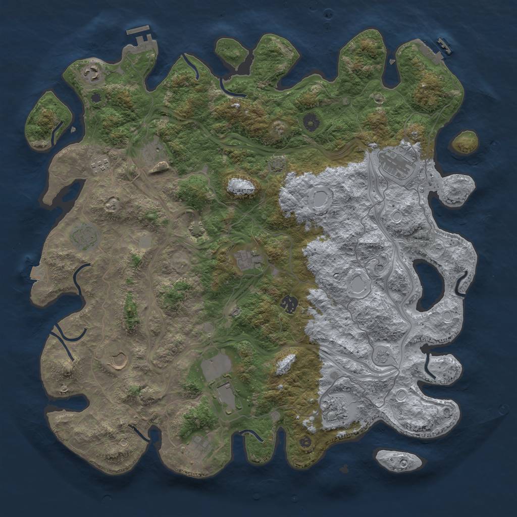 Rust Map: Procedural Map, Size: 4500, Seed: 1218655134, 19 Monuments