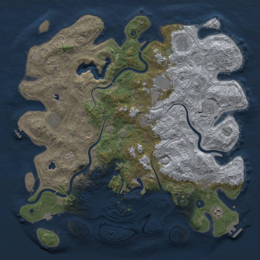 Rust Map: Procedural Map, Size: 4500, Seed: 1986420, 16 Monuments
