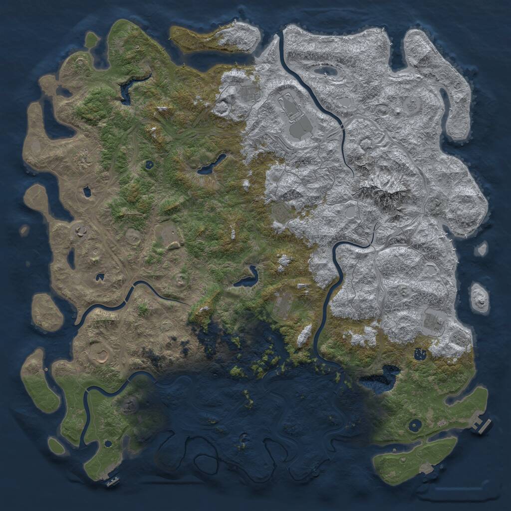 Rust Map: Procedural Map, Size: 5990, Seed: 42342362, 17 Monuments