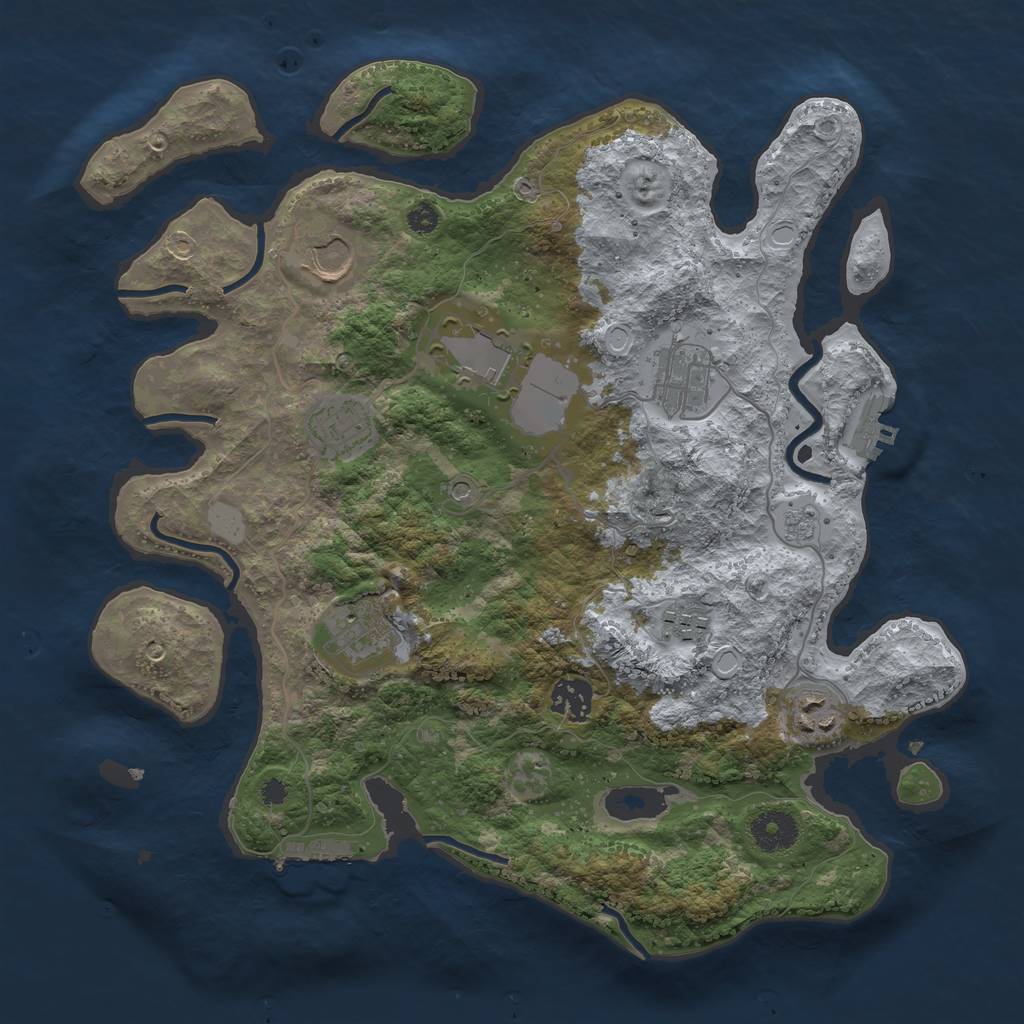 Rust Map: Procedural Map, Size: 3500, Seed: 5706744, 15 Monuments
