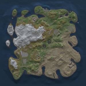 Thumbnail Rust Map: Procedural Map, Size: 3500, Seed: 1762911510, 17 Monuments