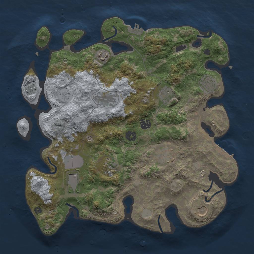 Rust Map: Procedural Map, Size: 3500, Seed: 1762911510, 17 Monuments