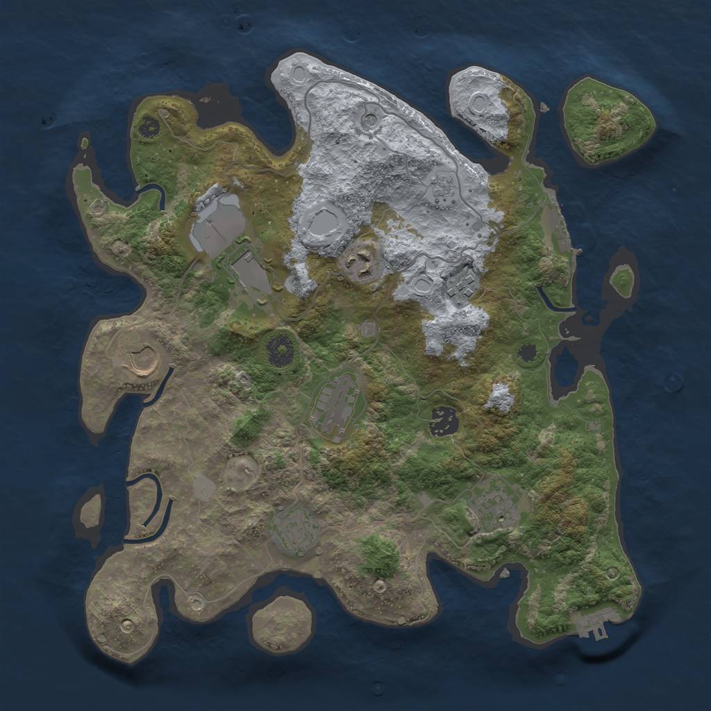 Rust Map: Procedural Map, Size: 3500, Seed: 61174439, 15 Monuments